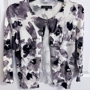 Floral Cardigan Sweater 3/4 Sleeve